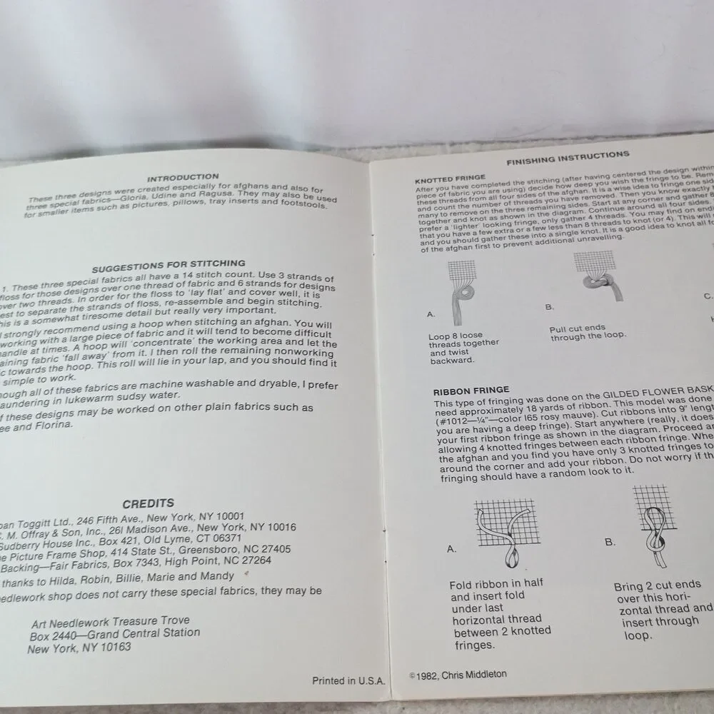 Vintage 1982 Afghans Anyone Chris Middleton Cross Stitch Pattern Book CM-3